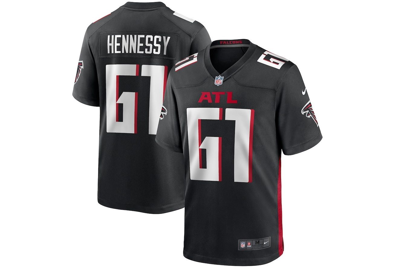 Men Atlanta Falcons #61 Matt Hennessy Nike Black Player Game NFL Jersey
